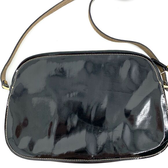 Anne Klein black patent shoulder bag purse - Picture 2 of 9